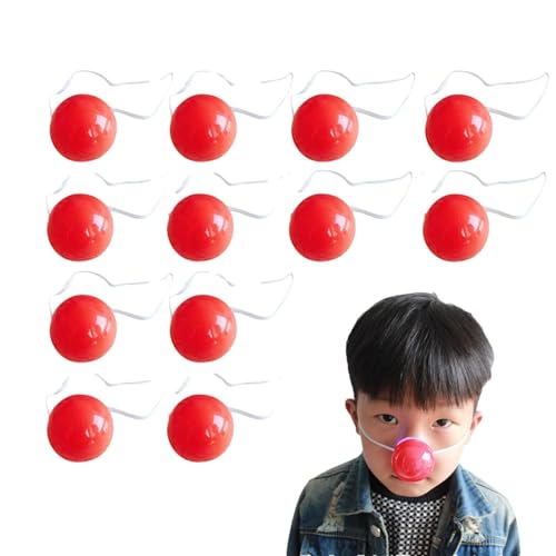 Clownrote Nase | 12pcs LED -Licht blinkende Clownnase - elastischer blinkender Zirkus -Clown -Nase | Lustige Anziehquellen für Halloween, Weihnachten, Geburtstagsfeiern, Vergnügungsparks, Themenverans von Zunishaone