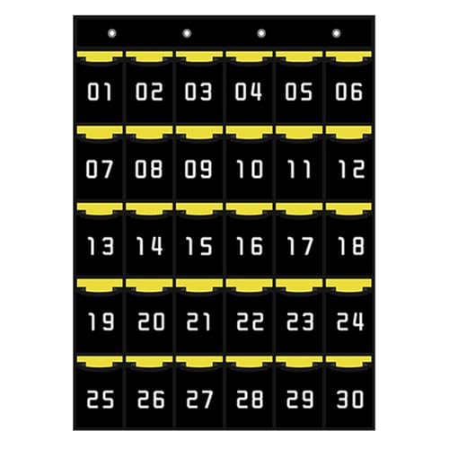 Hanging Pocket Chart Organizer - nummeriertes Zellspeicherregal, Schulschrank -Diagrammhalter | Klassenzimmer Wandorganisator Blatt, Stationery Supplies Slot für Telefone Stifte Keys Student Teacher D von Zunishaone