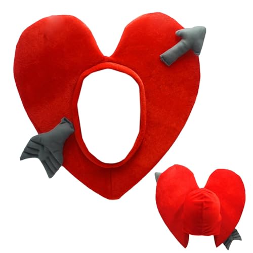 Herz-Kopfbedeckung - Herzkopfkostüm für Erwachsene | Perfektes Kostümzubehör für Animationen, Rollenspiele, Cosplay, Halloween-Partys, Themenpartys, Theater und Performan von Zunishaone
