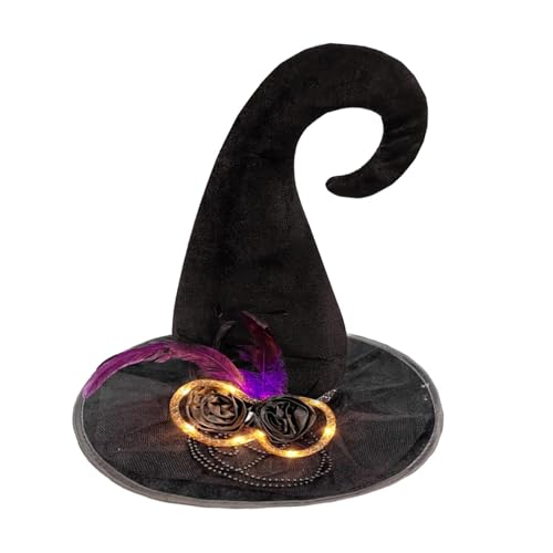Hexenhut Halloween Kostüm - Schwarzes, Breiter Krempelzubehör, Rose Bowtie | Flanell -Kopfbedeckung Mit Haltbarer Handwerkskunst, Faltbare Lagerung Für Erwachsene, Cosplay, Partys, Karneval, B Hexenhut Halloween Kostüm - Schwarzes, Breiter Krempelzubehör, Rose Bowtie | Flanell -Kopfbedeckung Mit Haltbarer Handwerkskunst, Faltbare Lagerung Für Erwachsene, Cosplay, Partys, Karneval, B von Zunishaone