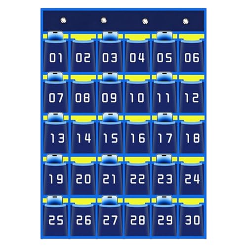 Klassenzimmer Telefonspeicher Organizer - nummerierter Taschendiagrammhalter, Hanging Cell Closet Rack | Schulrechner Stiftspeicher, Multi -Slot -Diagramm für Schlüssel Telefone Pens Lehrer Wandorgani von Zunishaone