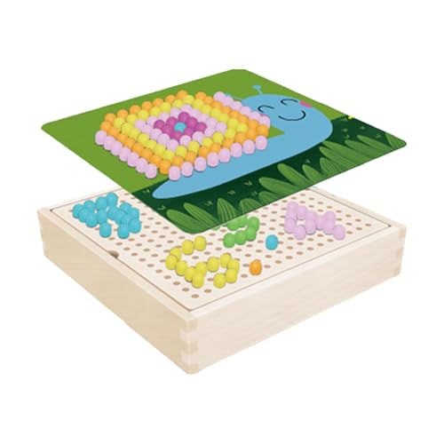 Nagel-Puzzle mit Pilzen – 240 Stück Nägel aus mit perforiertem Panel | montesori-Lernspiel, kreative Entwicklung für Kinder | Aufbewahrungsbox aus , Nägel in Pilzform von Zunishaone