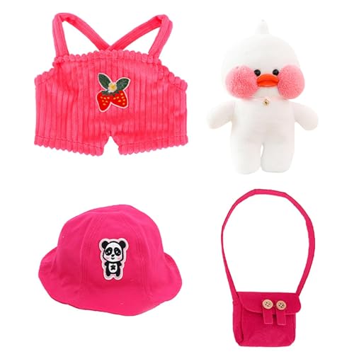 Plüschente mit Kleidung | Verkleidetes Plüschtier mit abnehmbaren Kostümen und Accessoires, süßes Geschenk für Kinder und Erwachsene, ideal zum Sammeln oder als Raumdekoration, weicher und bequemer Pl von Zunishaone