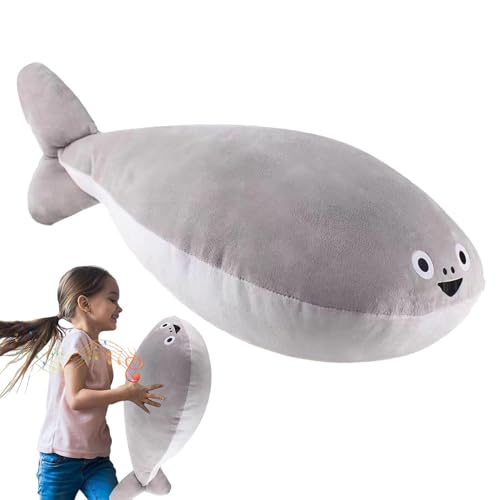 Sacabama PIS Plüschkissen, quietschender Fischstoff, simuliertes Meerestier, gemütliches Wurfkissen, Kinder und Meeresliebhaber, dekoratives Spielzeug für das Schlafzimmer von Zunishaone