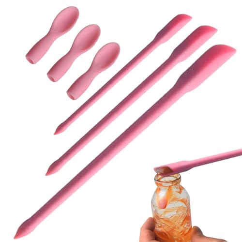 Silikonspatel -Set - Zwei -Seiten -Schaber mit dünnem Glas, flexibler Löffel Spatel | Butter mit hängendes Loch, wiederverwendbares kompaktes BPA-freier Spatel für Make-up, Marmeladen, Schönheitsgebra von Zunishaone