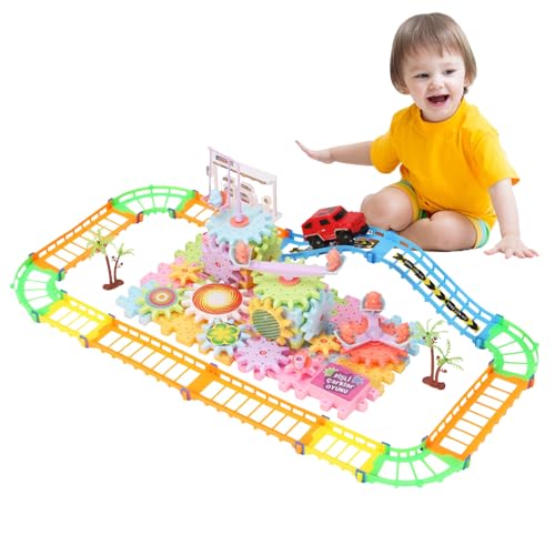 Spielzeug für elektrische Zahnräder, interaktives Lernspielzeug mit Plattenspielern, wiederverwendbaren Blöcken und Nestern, Entwicklung von Logik, Kreativität und Koordination von Zunishaone