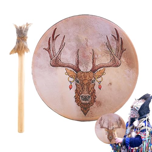 Tambours Schamaniques – Tambour à 9 Pouces mit Cerf-Tee | Instrument für Klangguerison, künstlerische Herstellung, ideal für Verdienste, Rituale, Spirituels, Klangthérapie Musik von Zunishaone