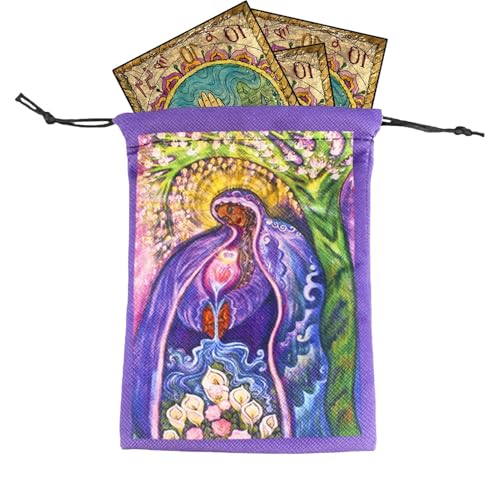 Tarot -Kartenbeutel -Tasche - 13x18 Cm Draw String Storage Sack, Deck Würfelschmuckhalter | Tarot -Tasche Mit Weicher Stoff, Brettspiel -Accessoire -Beutel, Perfekt Für Spirituelle Werkzeuge Oder Tabl von Zunishaone