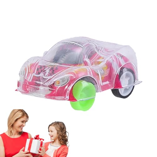 Zunishaone Drücken Sie das Autospielzeug, schieben und fahren Sie mit dem Auto, Lernspielzeug, das durch Reibung angetrieben wird, doppellagiges Design | Cartoonauto zum Zurückziehen von Zunishaone