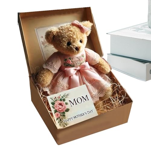 Zunishaone Glückliche Muttertag Bears, emotionaler Unterstützung Bär | Plüschbären emotionaler Unterstützung Tier - Elegante Plüsch Positive Puppenbeschaffungskiste für Lehrer -Lehrer -Souvenir von Zunishaone
