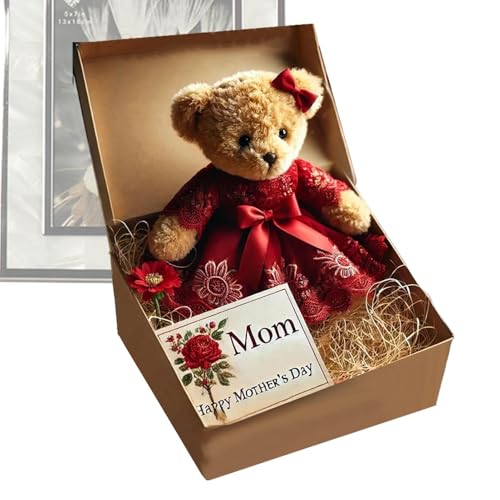 Zunishaone Glücklicher Muttertag Stofftiere, Positive Bärehumme,Plüschbären emotionaler Unterstützung Tier | Elegante Plüsch Positive Puppenbeschaffungskiste für Lehrer -Lehrer -Souvenir von Zunishaone