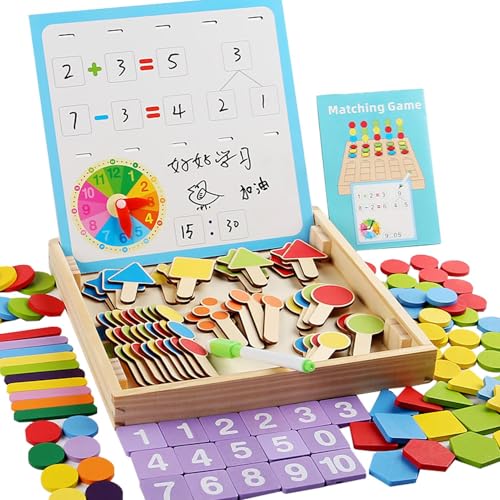 Zunishaone Lernspielzeug für Kinder ab 4 Jahren, pädagogische Manipulatoren in Mathematik, multifunktionale Lernbox aus Holz für Mathematikspiele, Summenspiele und von Zunishaone