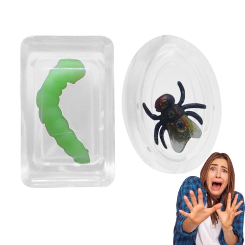 Zunishaone Lustiges Fliegenspielzeug, gruseliges Spielzeug für Eiswürfel, Caterpillar-Fliegenspielzeug mit simuliertem Eiswürfel, Outdoor-Spielzeug, Viral Cool Gadgets von Zunishaone