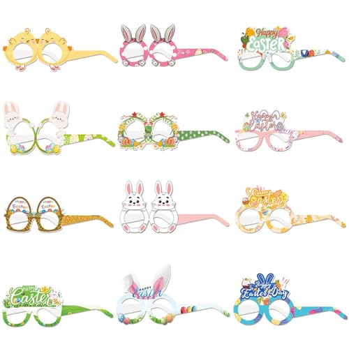 Zunishaone Osterparty-Brille, -Papierbrille | -Fotokabinenzubehör Osterbrille 12 Stück - Papierbrille Frohe Ostern, Partydekorationen Zunishaone Osterparty-Brille, -Papierbrille | -Fotokabinenzubehör Osterbrille 12 Stück - Papierbrille Frohe Ostern, Partydekorationen von Zunishaone