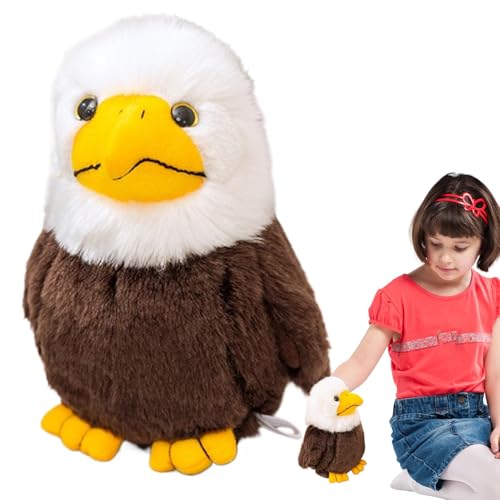 Zunishaone Weißer Kopf, Plüschtier – buntes Tier | niedlicher wilder Vogel, 17 cm, tragbare Sammlerstücke für Wohnzimmer, Schlafzimmer, Arbeitszimmer von Zunishaone