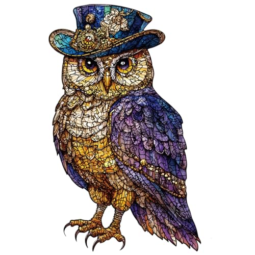ZuoAnLF Holzpuzzles für Erwachsene, 200 Stück, Gentleman-Eule, Holzpuzzles, 30,5 x 30,5 cm, einzigartige geformte Tier-Holzpuzzles für Erwachsene, unregelmäßige Holzpuzzles, kreatives Geschenk ZuoAnLF Holzpuzzles für Erwachsene, 200 Stück, Gentleman-Eule, Holzpuzzles, 30,5 x 30,5 cm, einzigartige geformte Tier-Holzpuzzles für Erwachsene, unregelmäßige Holzpuzzles, kreatives Geschenk von ZuoAnLF