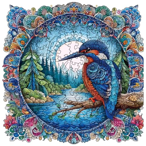 ZuoAnLF Holzpuzzles für Erwachsene, 200 Stück, Vogel-Puzzle, 30,5 x 30,5 cm, einzigartige Tier-Holzpuzzles für Erwachsene, unregelmäßige Holzpuzzles, kreatives Geschenk, Familienspiel von ZuoAnLF
