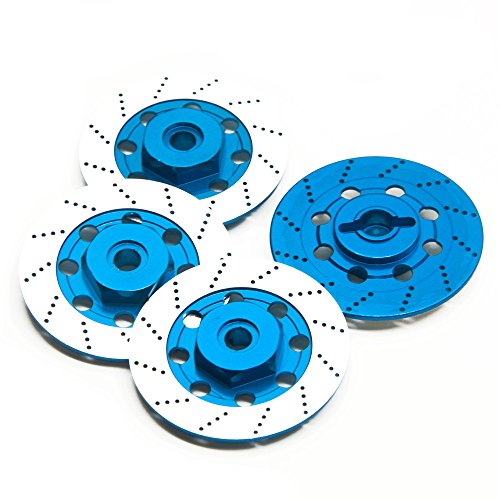 XUNJIAJIE 1 Set / 4pcs Aluminum Bremsscheibe Brake Disc Set for Racing Car Sakura D4 AWD/RWD (Blau) von ZuoLan