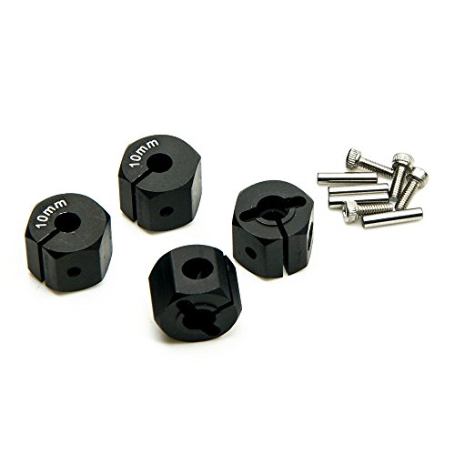 ZuoLan 1 Set Aluminum 12mm Rad-Hex Felge Hex Hub Mutternkappen Pin Set Fuer 1/10th RC Modell Auto (Schwarz, 10MM) von ZuoLan