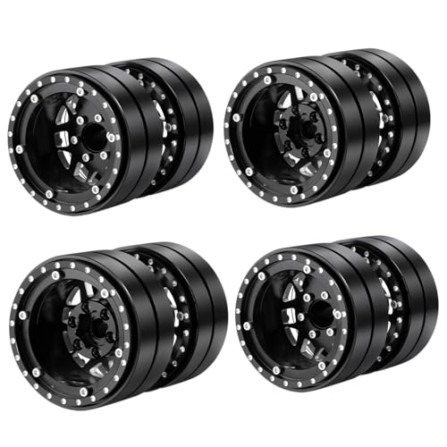 ZuoLan 1.9 Zoll Zweifach Felge Felgenringe für 1/10th AXIAL SCX10 SCX10 II TRX4 TRX6 Flatbed Hauler RC Modell-Auto (4PCS) von ZuoLan