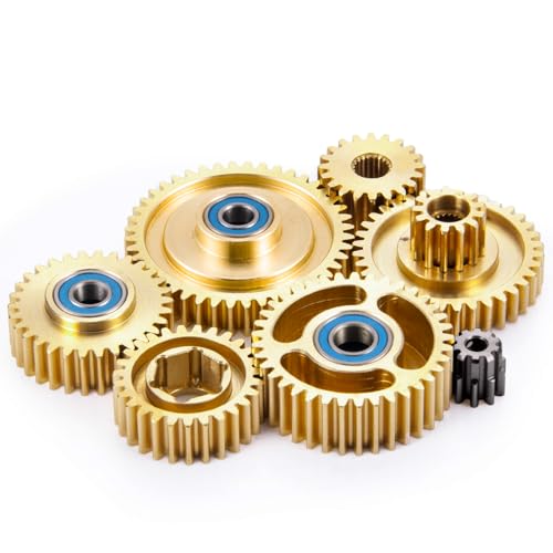 ZuoLan 1set/7pcs Brass Motor Gearbox Gear Parts Set for 1/14th Tamiya R620 RC Tow Drag Trailer Truck Car von ZuoLan