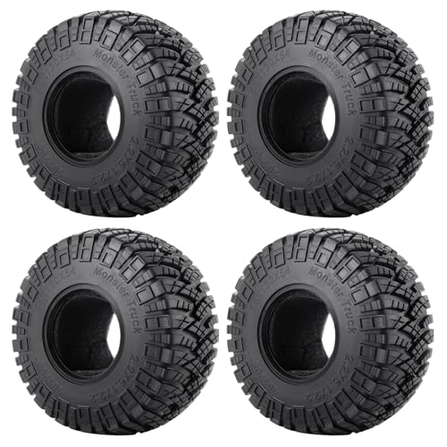 ZuoLan 4 Stück 2.2 Zoll RC Reifen Radreifen 130mm Gummi Wheel Tires für 1/10th RC Crawler Car Wraith TRX4 TRX6 SCX10 von ZuoLan