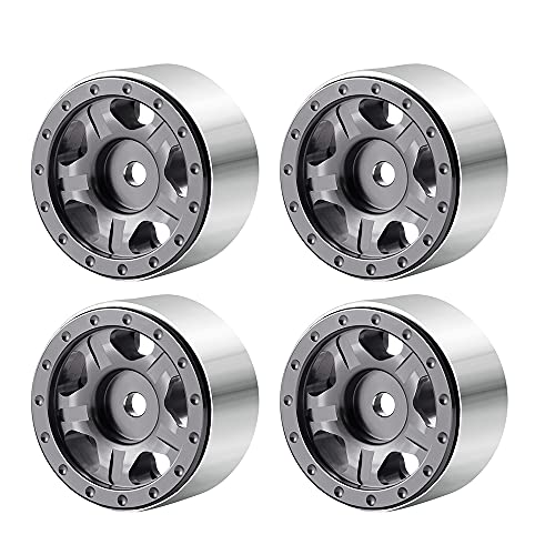 ZuoLan 4Stücke RC Felge Beadlock Wheel Rims for All 1/24th Axial SCX24 AXI90081 Deadbolt AXI00001 RC Crawler Car Upgrades Zubehör von ZuoLan