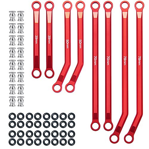 ZuoLan Higher Extra Clearance RC Links Linkage Set for 1/24th Axial SCX24 Gladiator AXI00005 RC Crawler Car Upgrades Parts (Red) von ZuoLan