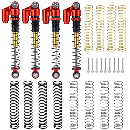 ZuoLan RC Car Shocks 48mm Verstellbarer Absorber Dämpfer für 1/24 Axial SCX24 AXI90081 Riegel AXI0005/AXI00006 RC Crawler Car Upgrades (Rot) von ZuoLan