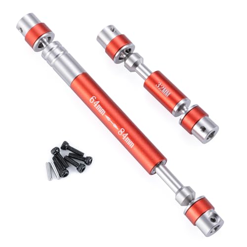 ZuoLan Steel RC Drive Shaft 32+64mm Antriebswelle for 1/24th AXIAL SCX24 AXI90081 Deadbolt AXI00004 4WD Rock Crawler Car Upgrade Parts (Rot) von ZuoLan