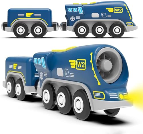 Zuoan Batteriebetriebene Action-Lokomotive Zug (Magnetverbindung) – leistungsstarker Motorzug kompatibel mit Thomas, Brio, Chuggington Holzschienen und Zug – Spielzeug für Kleinkinder von Zuoan