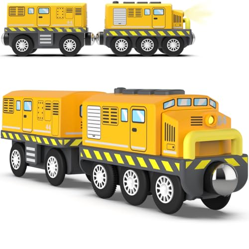 Batteriebetriebener Lokomotivzug (magnetische Verbindung) - Leistungsstarke Lokomotive, motorisiertes Zugset, kompatibel mit Thomas, Brio, Chuggington - Zugspielzeug für Kleinkinder von Zuoan