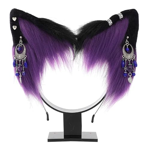 Zuoeay Anime Cosplay Requisiten Katze Hair Hoop Pelzstyling Mit Schmuck Für Halloween Stirnband Pelzige Kätzchen Carnivals Katzenohrclips von Zuoeay