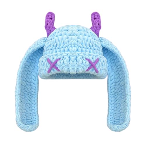Zuoeay Crochet Devil Horn Warm Dehlere Winterkappe Für Cosplay Halloween Weihnachtskostüm Erwachsene Teenager Lustige Teufelshörner von Zuoeay