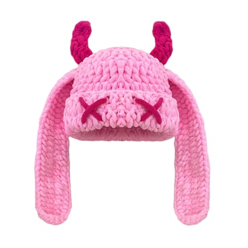 Zuoeay Crochet Devil Horn Warm Dehlere Winterkappe Für Cosplay Halloween Weihnachtskostüm Erwachsene Teenager Lustige Teufelshörner von Zuoeay