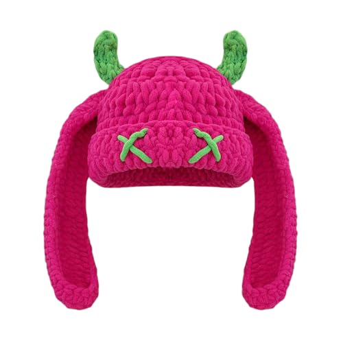 Zuoeay Crochet Devil Horn Warm Dehlere Winterkappe Für Cosplay Halloween Weihnachtskostüm Erwachsene Teenager Lustige Teufelshörner von Zuoeay