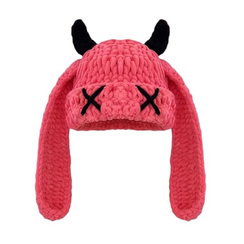 Zuoeay Crochet Devil Horn Warm Dehlere Winterkappe Für Cosplay Halloween Weihnachtskostüm Erwachsene Teenager Lustige Teufelshörner von Zuoeay