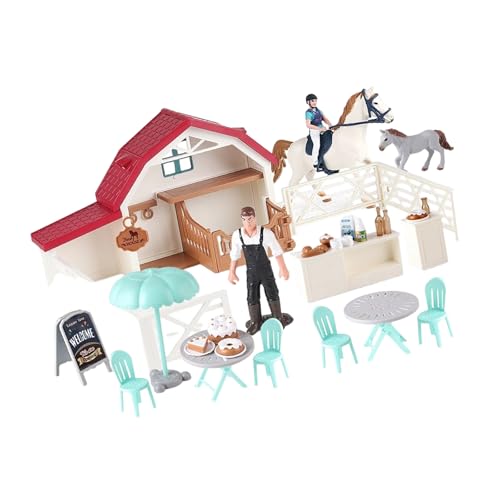 Zuoeay Kinder Sicherer Ungiftiger Plastikmodell Pferdestierkollektion Mit Badszene Miniaturdekoration Für Fantasievolle Spielsimulation Figurine von Zuoeay