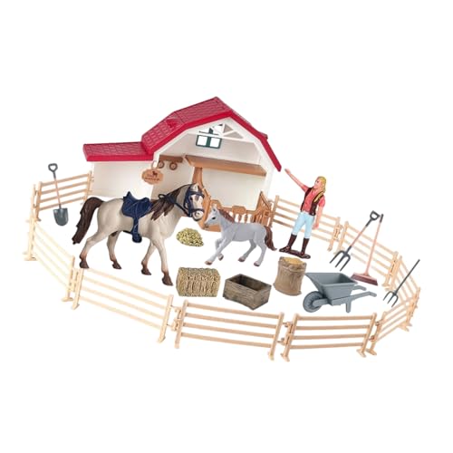 Zuoeay Kinder Sicherer Ungiftiger Plastikmodell Pferdestierkollektion Mit Badszene Miniaturdekoration Für Fantasievolle Spielsimulation Figurine von Zuoeay