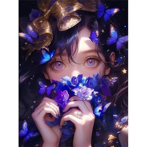 Puzzle 1000,Puzzles für Erwachsene,Blaues Schmetterlingsmädchen Puzzles für Kinder DIY Kit Holzspielzeug Unique Gift Home Decor Framed Puzzle 1000,Puzzles für Erwachsene,Blaues Schmetterlingsmädchen Puzzles für Kinder DIY Kit Holzspielzeug Unique Gift Home Decor Framed von Zuooyi