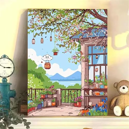 Puzzle 1000,Puzzles für Erwachsene,Cartoon Balkon Puzzles für Kinder DIY Kit Holzspielzeug Unique Gift Home Decor Framed Puzzle 1000,Puzzles für Erwachsene,Cartoon Balkon Puzzles für Kinder DIY Kit Holzspielzeug Unique Gift Home Decor Framed von Zuooyi