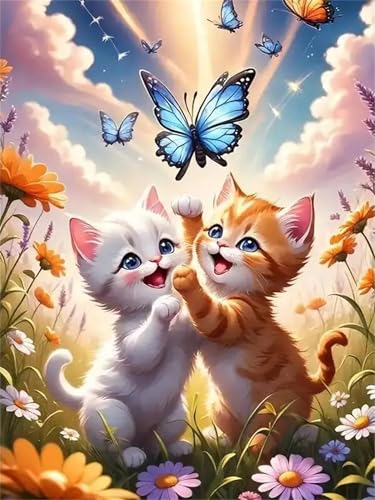 Puzzle 1000,Puzzles für Erwachsene,Katze fängt Schmetterling Puzzles für Kinder DIY Kit Holzspielzeug Unique Gift Home Decor Framed Puzzle 1000,Puzzles für Erwachsene,Katze fängt Schmetterling Puzzles für Kinder DIY Kit Holzspielzeug Unique Gift Home Decor Framed von Zuooyi