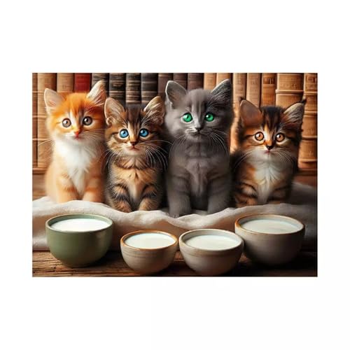 Puzzle 1000,Puzzles für Erwachsene,Katzenmilch Puzzles für Kinder DIY Kit Holzspielzeug Unique Gift Home Decor Framed Puzzle 1000,Puzzles für Erwachsene,Katzenmilch Puzzles für Kinder DIY Kit Holzspielzeug Unique Gift Home Decor Framed von Zuooyi