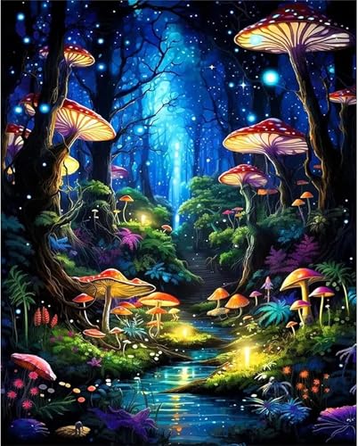 Puzzle 1000,Puzzles für Erwachsene,Pilzelfe Puzzles für Kinder DIY Kit Holzspielzeug Unique Gift Home Decor Framed von Zuooyi