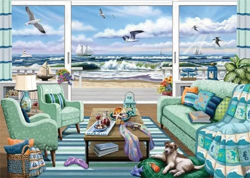Puzzle 1000,Puzzles für Erwachsene,Zimmer mit Meerblick Puzzles für Kinder DIY Kit Holzspielzeug Unique Gift Home Decor Frameless Puzzle 1000,Puzzles für Erwachsene,Zimmer mit Meerblick Puzzles für Kinder DIY Kit Holzspielzeug Unique Gift Home Decor Frameless von Zuooyi