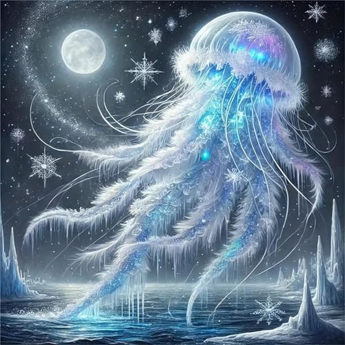 Puzzle 1000 Teile Blaue Flauschige Qualle,Puzzles für Erwachsene 1000 Teile EIN Herausforderndes Geschicklichkeitsspiel,DIY Puzzlespiele für Die Ganze Familie,Männer Frauen für Geschenk von Zuooyi