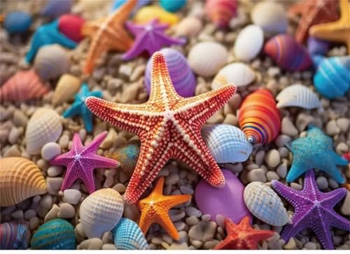 Puzzle 1000 Teile Erwachsene,Framed Seestern und Muschel Puzzles für Lernspiel Herausforderungsspielzeug 1000 Teile Puzzles für Erwachsene Kinder Geschenk Moderne Wohnkultur von Zuooyi