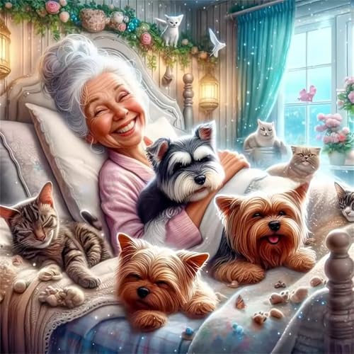 Puzzle 1000 Teile Glücklicher Alter Mann Hund,Puzzles für Erwachsene 1000 Teile EIN Herausforderndes Geschicklichkeitsspiel,DIY Puzzlespiele für Die Ganze Familie,Männer Frauen für Geschenk von Zuooyi