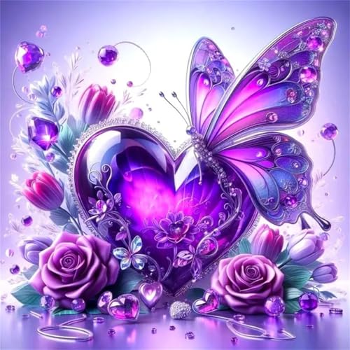 Puzzle 1000 Teile Lila Kristall Schmetterling,Puzzles für Erwachsene 1000 Teile EIN Herausforderndes Geschicklichkeitsspiel,DIY Puzzlespiele für Die Ganze Familie,Männer Frauen für Geschenk von Zuooyi
