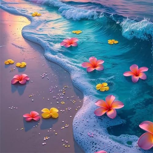 Puzzle 1000 Teile Ocean Beach Blume,Puzzles für Erwachsene 1000 Teile EIN Herausforderndes Geschicklichkeitsspiel,DIY Puzzlespiele für Die Ganze Familie,Männer Frauen für Geschenk von Zuooyi
